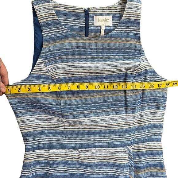 Laundry by Shelli Seagal Blue Striped Dress - Size 8 - Picture 4 of 10